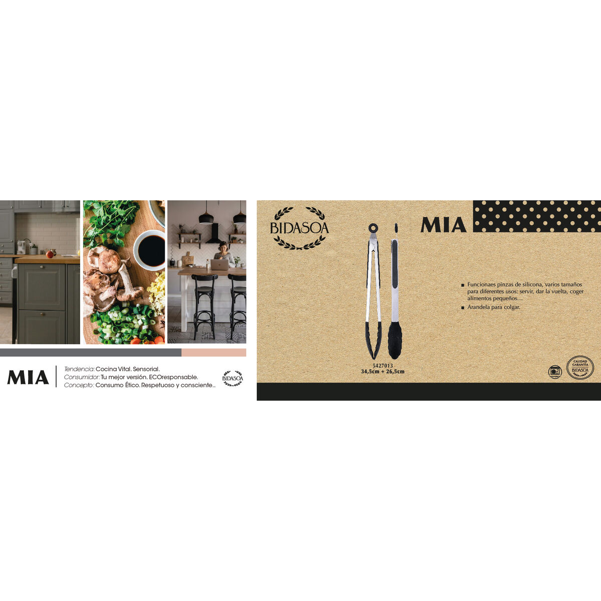 Pinça de Cozinha Bidasoa Mia 2 Peças